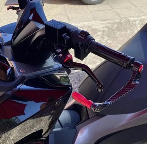 Yamaha Xmax 125 Manet Koruma Karbon Desenli-Turuncu Dekorlu-Mkm22855