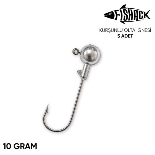 Jighead - Zoka - Kurşunlu Olta İğnesi - Gümüş - 5 Adet - 10 gr