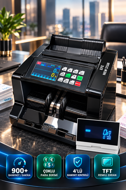 888T Profesyonel Çoklu Para Birimi Banknot Sayma Makinesi 900+ Adet/Dk