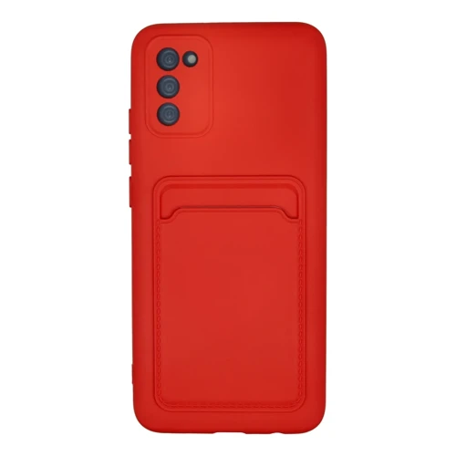 Samsung Galaxy A02S Kılıf Kelvin Kartvizitli Silikon - Kırmızı