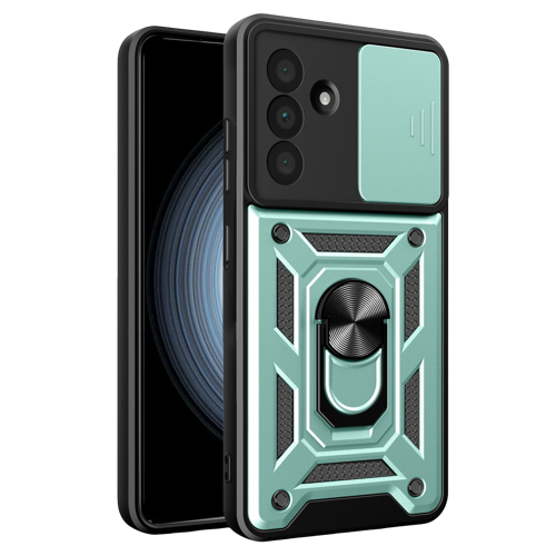 Samsung Galaxy A27 5G Pars Lens Yüzüklü Silikon - Yeşil