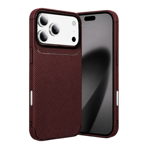 Apple iPhone 18 Pro Max Auto Focus Karbon Kapak - Bordo