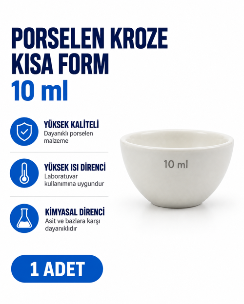 Porselen Kroze 10 ml Kısa Form 1 Adet