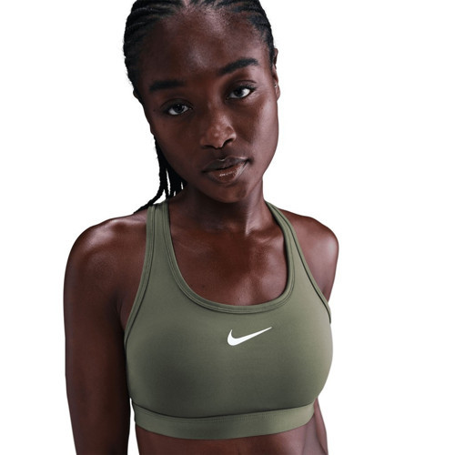 Swoosh DX6821-222 Orta Destekli Pedli Kadın Spor Sütyeni - Medium Olive