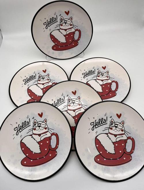 Sevimli Patiler Serisi Pasta Tabağı 20CM 6 Adet