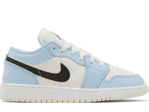 Air Jordan 1 Low Ice Blue Black Gs 554723-401 JUSTSTEP