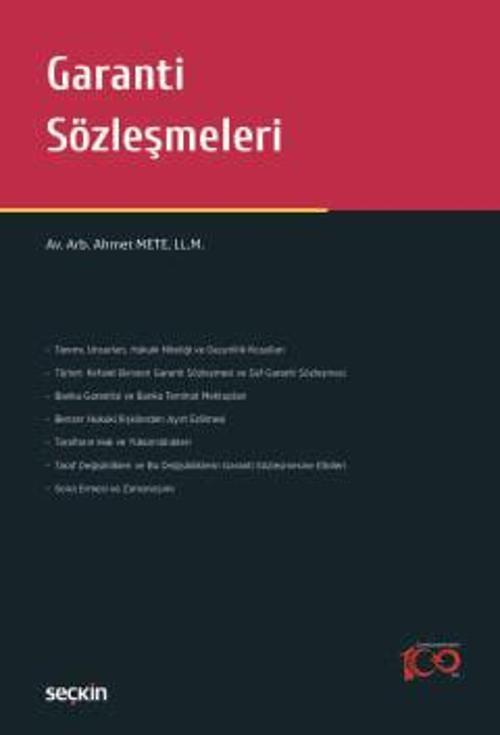 Garanti Sözleşmeleri Ahmet Mete 1. Baskı, Mayıs 2024