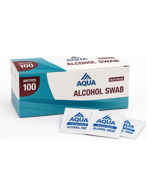 Aqua Alkollü Mendil Swab %70 Ethyl Alcohol Içerikli 100'LÜ Kutu