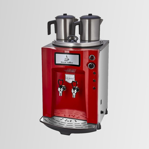 DE11P Elektrikli 2 Demlikli Premium Jumbo Çay Makinesi 23 lt Kırmızı - Demlik Dahil