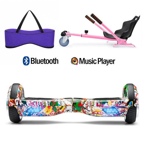 Elektrikli Kaykay Hoverboard Akıllı Denge 6.5 Inch + HoverKart + Çanta EXTREM PAKET D019