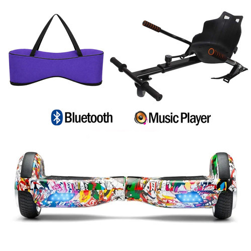 Elektrikli Kaykay Hoverboard Akıllı Denge 6.5 Inch + HoverKart + Çanta EXTREM PAKET D19