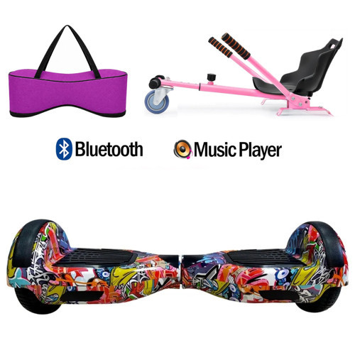 Elektrikli Kaykay Hoverboard Akıllı Denge 6.5 Inch + HoverKart + Çanta EXTREM PAKET D011