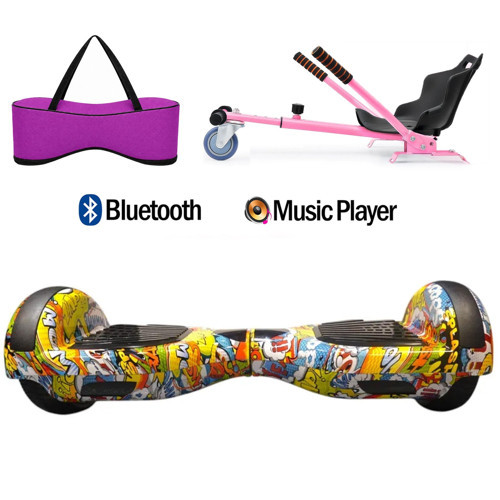 Elektrikli Kaykay Hoverboard Akıllı Denge 6.5 Inch + HoverKart + Çanta EXTREM PAKET D025