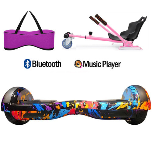 Elektrikli Kaykay Hoverboard Akıllı Denge 6.5 Inch + HoverKart + Çanta EXTREM PAKET D026