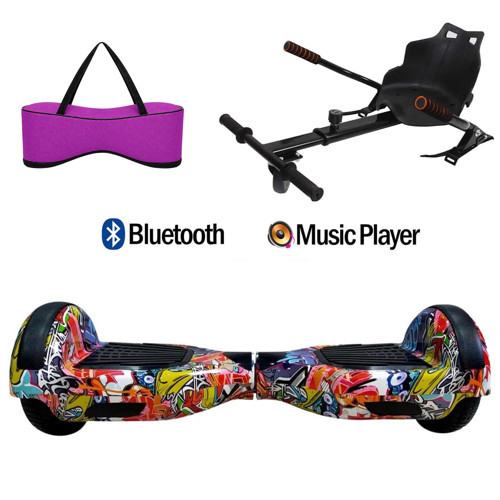 Elektrikli Kaykay Hoverboard Akıllı Denge 6.5 Inch + HoverKart + Çanta EXTREM PAKET D11