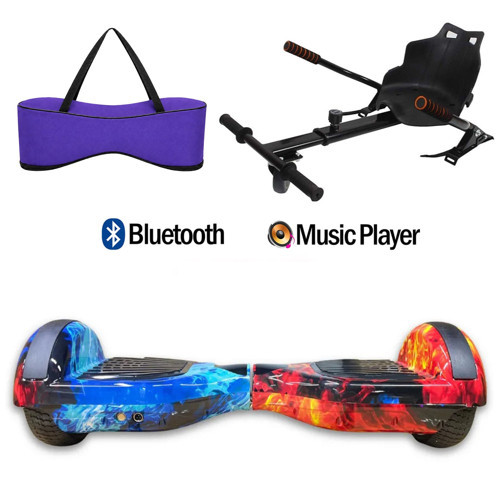 Elektrikli Kaykay Hoverboard Akıllı Denge 6.5 Inch + HoverKart + Çanta EXTREM PAKET D10