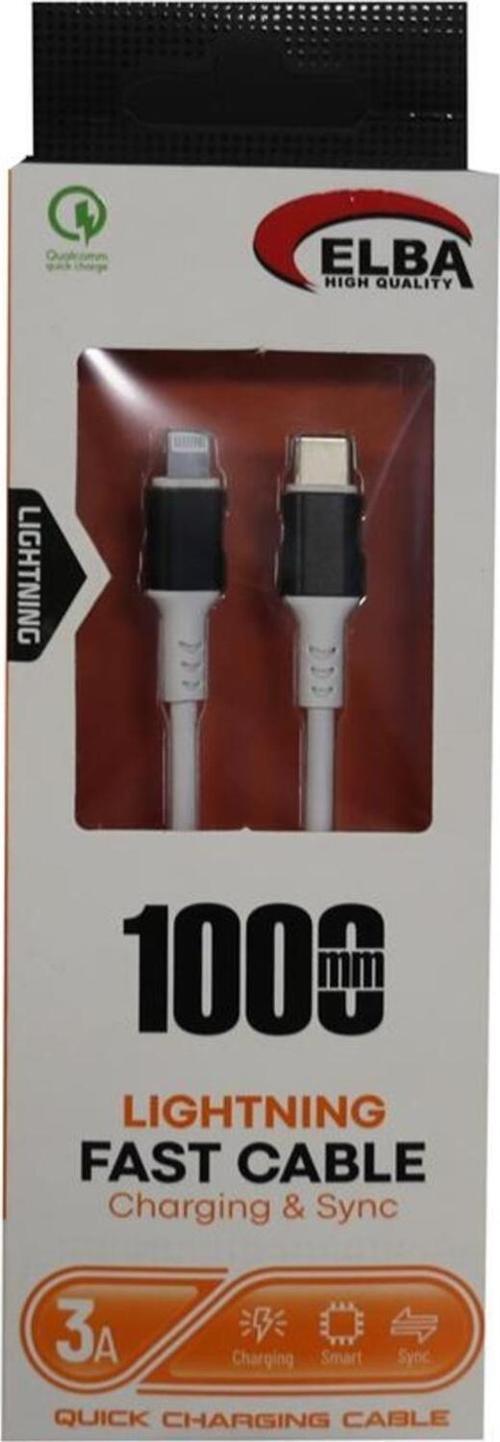 Elb-39 L20 İphone To Type-C 1 Metre Beyaz Şarj Kablosu Beyaz