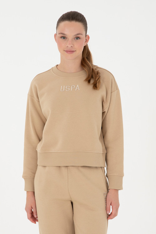 Kadın Kum Bisiklet Yaka Sweatshirt 50294751-VR085