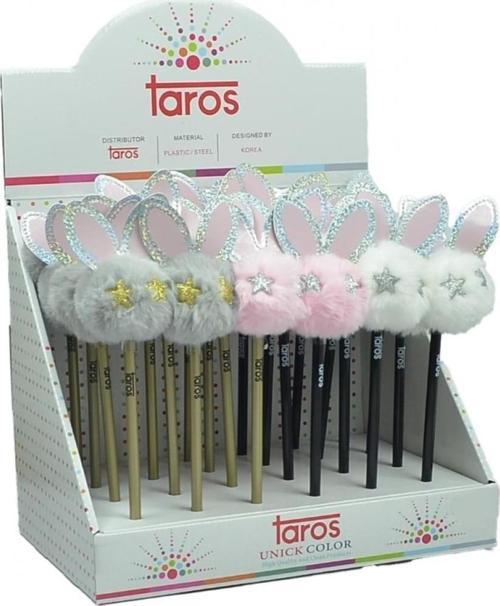 Unick Color Kurşun Kalem Simli Yıldızlı Tavşan Tepeli 7768 (24 Lü Paket)