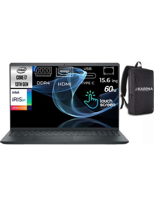 Inspiron 3530 Intel Core i7-1355U I35301018TU-K24 16GB 4TB Iris Xe Graphics W11Pro 15.6" FHD 60Hz Dokunmatik Notebook
