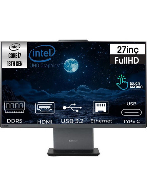 Thinkcentre Neo 50A 27 Gen 5 Intel Core I7 13620H 12SA0013TR-K28 64GB 512GB UHD Graphics W11Pro 27" Fhd Dokunmatik Ekran All in One PC