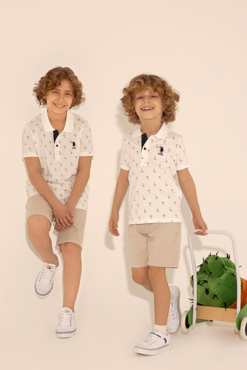 Erkek Çocuk Ekru Polo Yaka Tişört 50288073-VR019