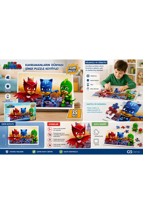 Pj Masks Frame Puzzle 35 Parça
