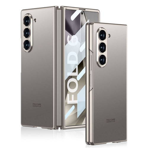 Galaxy Z Fold 6 Kılıf Titanyum Metal Tasarımlı Kıpta Caz Kılıf