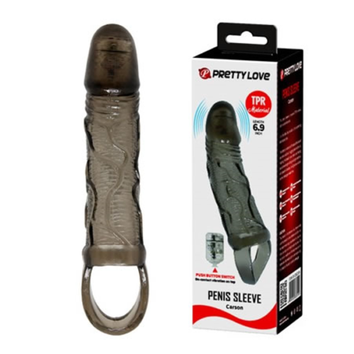 Titreşimli Penis Kılıfı 3cm Dolgulu Uzatmalı Prezervatif Vibratör