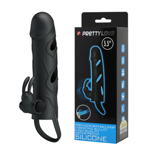 Strap Güçlü Titreşimli Uzatmalı Süper Kalite Zenci Penis Kılıfı