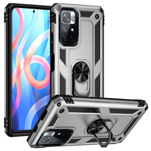 Xiaomi Redmi Note 11T 5G Kılıf Kamera Koruyucu Manyetik Standlı Tank Koruma