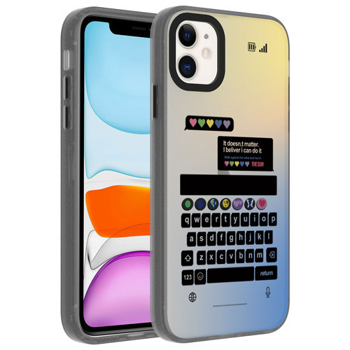 iPhone 11 Kılıf Vibe Desenli Kamera Yükseltili Mat Parmak İzi Tutmayan Silikon