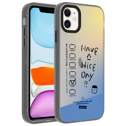 iPhone 11 Kılıf Vibe Desenli Kamera Yükseltili Mat Parmak İzi Tutmayan Silikon