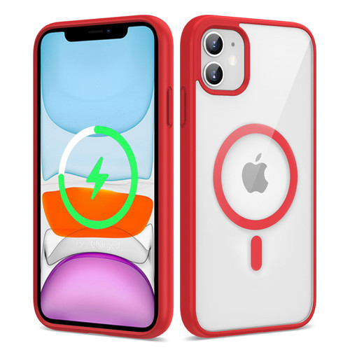 iPhone 11 Kılıf Kenarlar İnce Arka Kısım MagSafe Kamera Yükseltili Silikon