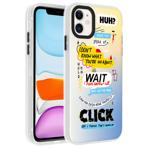 iPhone 11 Kılıf Vibe Desenli Kamera Yükseltili Mat Parmak İzi Tutmayan Silikon