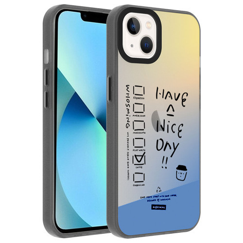 iPhone 13 Kılıf Vibe Desenli Kamera Yükseltili Mat Parmak İzi Tutmayan Silikon