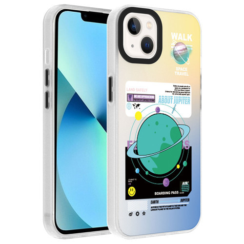 iPhone 14 Kılıf Vibe Desenli Kamera Yükseltili Mat Parmak İzi Tutmayan Silikon