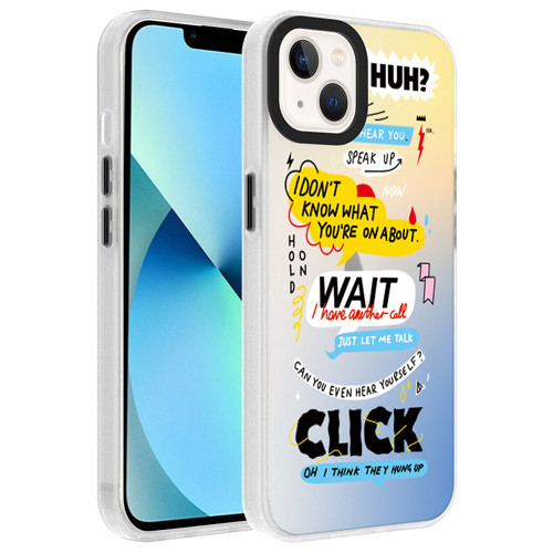 iPhone 13 Kılıf Vibe Desenli Kamera Yükseltili Mat Parmak İzi Tutmayan Silikon