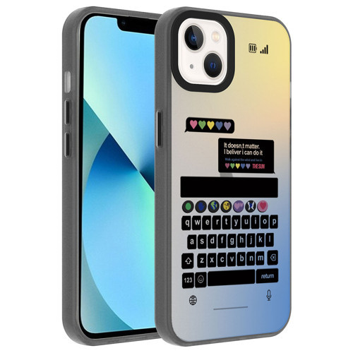 iPhone 14 Kılıf Vibe Desenli Kamera Yükseltili Mat Parmak İzi Tutmayan Silikon