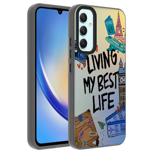 Galaxy A24 Kılıf Vibe Desenli Kamera Yükseltili Mat Parmak İzi Tutmayan Silikon