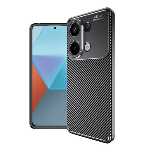 Xiaomi Redmi Note 13 Pro 4G Kılıf Karbon Görünümlü Silikon Kamera Korumalı Üstün Koruma
