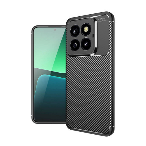 Xiaomi Mi 14 Pro Kılıf Karbon Görünümlü Silikon Kamera Korumalı Üstün Koruma