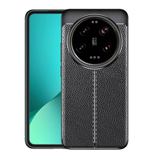 Xiaomi Mi 14 Ultra Kılıf Deri Görünümlü Silikon Kamera Korumalı Üstün Koruma