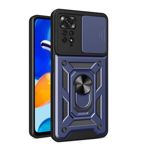 Xiaomi Redmi Note 11 Pro 4G Kılıf Sürgülü Kamera Koruyucu Manyetik Standlı Tank Koruma