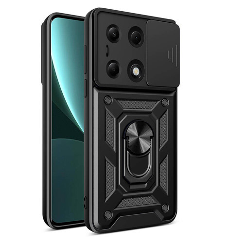 Xiaomi Redmi Note 13 Pro 4G Kılıf Sürgülü Kamera Koruyucu Manyetik Standlı Tank Koruma