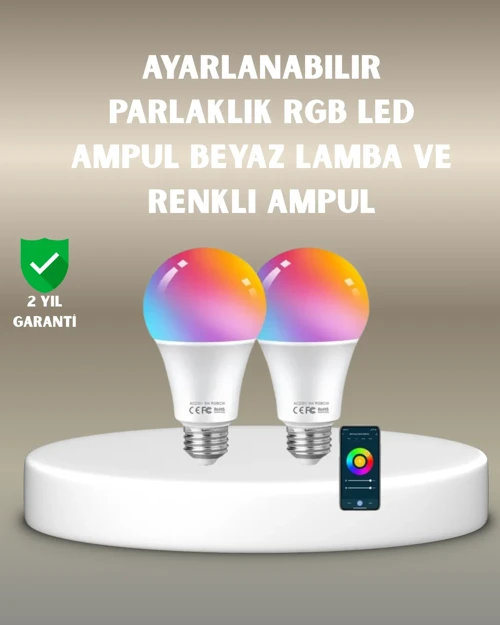 RGBW Teknolojili Akıllı LED Ampul, Zamanlayıcılı