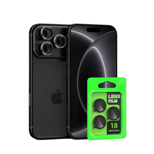 Apple iPhone 18 Pro Max Raze Metal Kamera Lens - Siyah