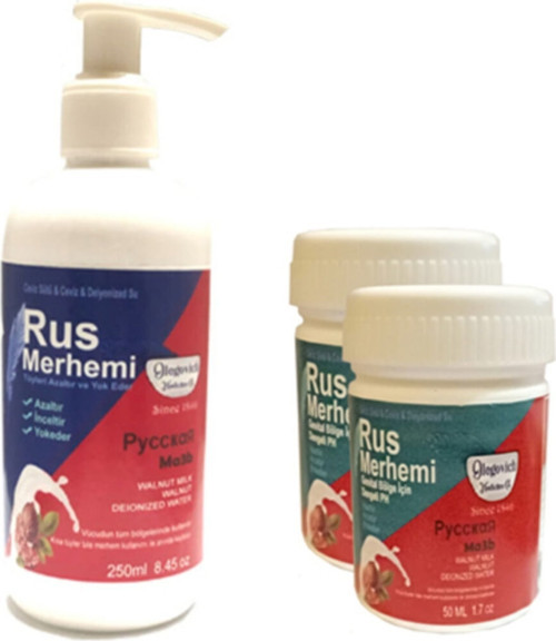 Olegovich Medicine Rus Merhemi Tüy Dökücü Azaltıcı Krem Merhem 250 ml 1 Ad + Rus Merhemi Genital Bö