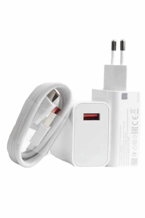 Beyaz Ultra Plus Hızlı Şarj Seti Şarj Adaptörü ve Kablosu 67W