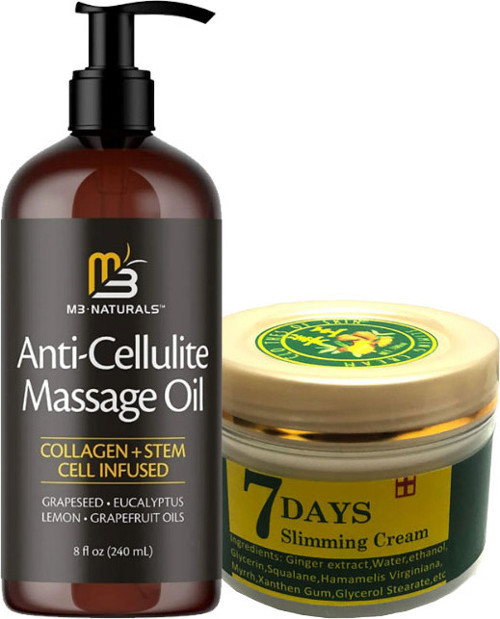 7daus Slimming Cream 100 ml Krem + Anti-Cellulite Massage Oil 240 ml Masaj Yağı